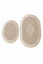 Lacy 2-Piece Non-Slip Leather-Based Oval Bath Mat with Tassels, Washable Bath Set Simela - 2