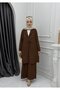 Special Design Brown Azalea Model Women's Hijab Double Set