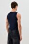 Navy Blue Men's Basic Ribbed Undershirt - 4