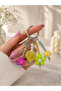 Heart Figured Keychain with Beads, Flowers and Stones, Bag Ornament, Phone Charm