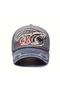 Ünise Washed Vintage Cotton Baseball Cap with Sharks Shark Embroidery and Ripped Detail in 5 Colors - 2