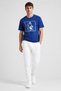 Men Sportswear Fit Short Sleeve NCAA Duke University Outdoor T-Shirt, Blue - 2