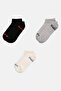 Kids Girl 3 Pairs Plain Ankle Socks, Multicolor - 3