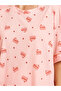 Pink Cake Print Short Sleeve T-Shirt and Wide Leg Pyjama Set - 3