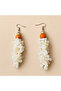 Women's Ecru Dangle Cluster Earrings Bijouterie Trendy Stylish Gift - 2