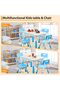 5PCS Plastic + MDF 80x60CM Children Table and Chair Set (One Table Four Chairs) - Stylish, Practical, Multi-purpose Tool - 5