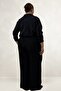 69018 Large Size Elastic Waist, Pockets, Wide Leg Double Tensel Pants - Black - 5