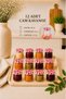 12 Pieces 40 ml Transparent Sample Food Supplement Confectionery Jam Jar Small Glass Jar with Heart-Shaped Metal Lid