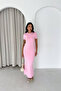 Basic Slit Dress Pink - 4