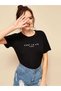 Women's Black Cest La Vie Printed Oversize T-Shirt - 3