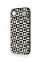 iPhone 17 Air Compatible Floral Motif Checkered Pattern Silicone Case - 4
