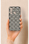 Tecno Spark 8C Compatible Flower Motif Checkered Pattern Silicone Case