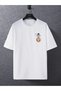 Unisex White Space Printed Oversize T-Shirt - 3