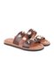 Women's Slippers Daily Comfortable Double Wide Band with Sea Shell Accessories Lightweight Eva Sole Brown L024 - 3