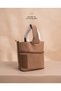 Flower Bucket Pocket Handbag – Taupe - 3