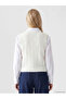 White Embroidered Wool Women's Knitwear Vest - 4
