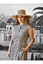 Geometric Patterned Bohemian Maxi Dress |   Tied Summer Dress with Pockets - 2