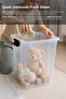 Deep Toy Box - Children's Baby Room Toy Organizer Lockable Lid Storage Box 30Lt Transparent - 4