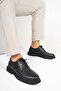 Genuine Leather Men's Classic Shoes Daily Comfort Lace-Up Black Florence - 3