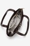 Women's Verona Belt Buckle Leather Look Multi-Compartment Bitter Brown Shoulder Bag - 7