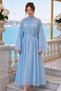 Chiffon Hijab Dress S0159 Blue - 2