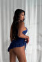 Blue Underwire Tulle Lace Nightgown Tm1403