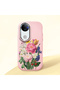 Vivo V50 Compatible Case Camera Protective Pink Silicone Couple Phone Case with Floral Pattern