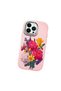 iPhone 12 Pro Compatible Case with Camera Protection Pink Silicone Couple Phone Case with Floral Pattern - 3