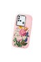 Samsung Galaxy A21S Compatible Case Camera Protective Pink Silicone Couple Phone Case with Floral Pattern - 3