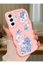 Samsung Galaxy S21 Fe Compatible Case Camera Protector Pink Silicone Couple Phone Case Floral Pattern
