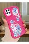Samsung Galaxy A12 Compatible Case Camera Protector Red Silicone Couple Phone Case Floral Pattern
