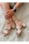 Twee Beige Patent Leather Zimbali Heelled Slippers - 2