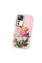 Mi 12t Compatible Case Camera Protector Pink Silicone Couple Phone Case with Floral Pattern - 3