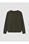 Özmarka New Season Khaki Soft Touch Oversize Women's Sweatshirt - 6