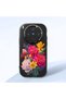 Vivo X300 Compatible Case Camera Protector Black Silicone Couple Phone Case with Floral Pattern