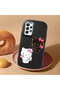 Samsung Galaxy A52S Compatible Case Camera Protector Black Silicone Couple Phone Case with Kitty Pattern - 2