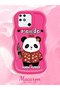 Redmi 10C Compatible Case Camera Protector Red Silicone Couple Phone Case Panda Pattern - 2