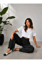 Women's Black Oversize Balloon Pants Scuba Fabric High Waist Comfortable Fit Baggy Trousers - 3