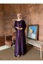 Plus Size Striped Patterned Stoned Evening Dress - 3