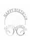Happy Birthday Tac Glasses Set Silver - 2