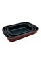 3-Piece Rectangular Bread Pan Set, Wine Red Color - 2