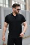 Men's Collared Waffle Textured Short Sleeve T-Shirt