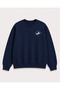Daisy Print Detailed Crew Neck 2 Thread Sweatshirt