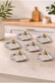Set of 6 Mini Coffee Bowls with Spruce Handles, Oval Presentation Bowls, Butterfly Detailed Turkish Delight Bowls, Sugar Bowls - 3
