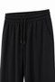 Women's Black Modal Fabric Regular Fit Trousers with Pockets and Ribbed Front - 3