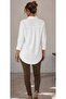 Women's Premium Quality Front-Pleated Asymmetrical Cut 100% Cotton Basic Shirt - 2