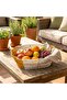 Oval Dual Color Plastic Rattan Bread and Fruit Basket - Multi-Purpose Bathroom and Kitchen Organizer - Washable - 2