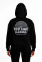 Three thread hooded front and back printed sweatshirt hoodie - black - 2