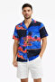 Men's Tropical Island Landscape Patterned Short Sleeve Shirt Hawaiian Style Summer Casual Fit - Patterned
