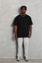 Unisex Oversize Plain Crew Neck T-Shirt - Black